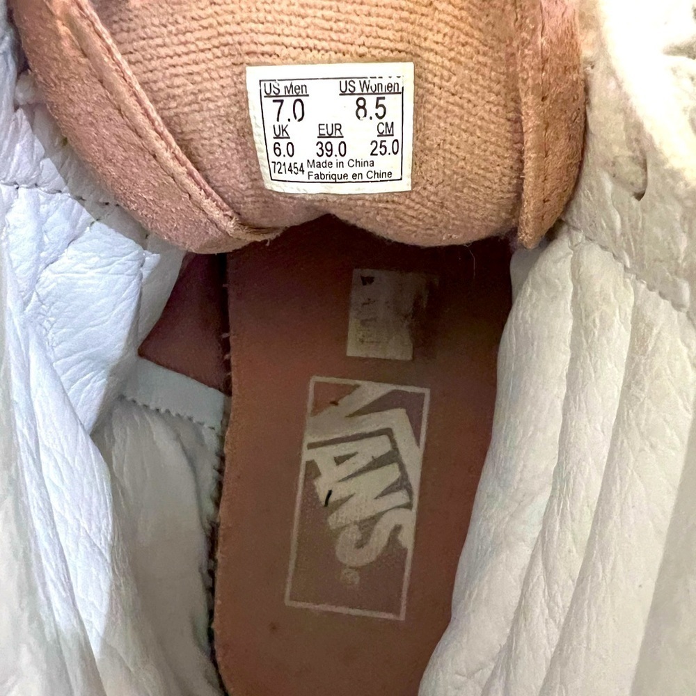 Vans Two Tone Metallic Sk-8 Hi Reissue Rose Gold High Top Sneaker Sz Women's 8.5 - Picture 11 of 14